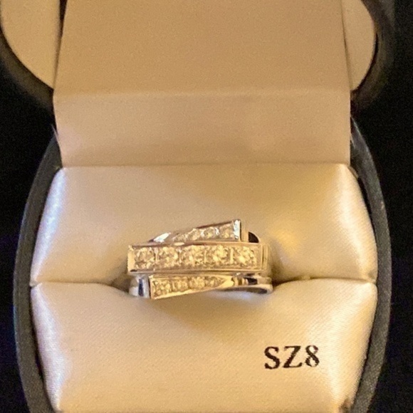 Ring Band natural diamonds 14K white Gold gorgeous stylish catalog style - Picture 10 of 11